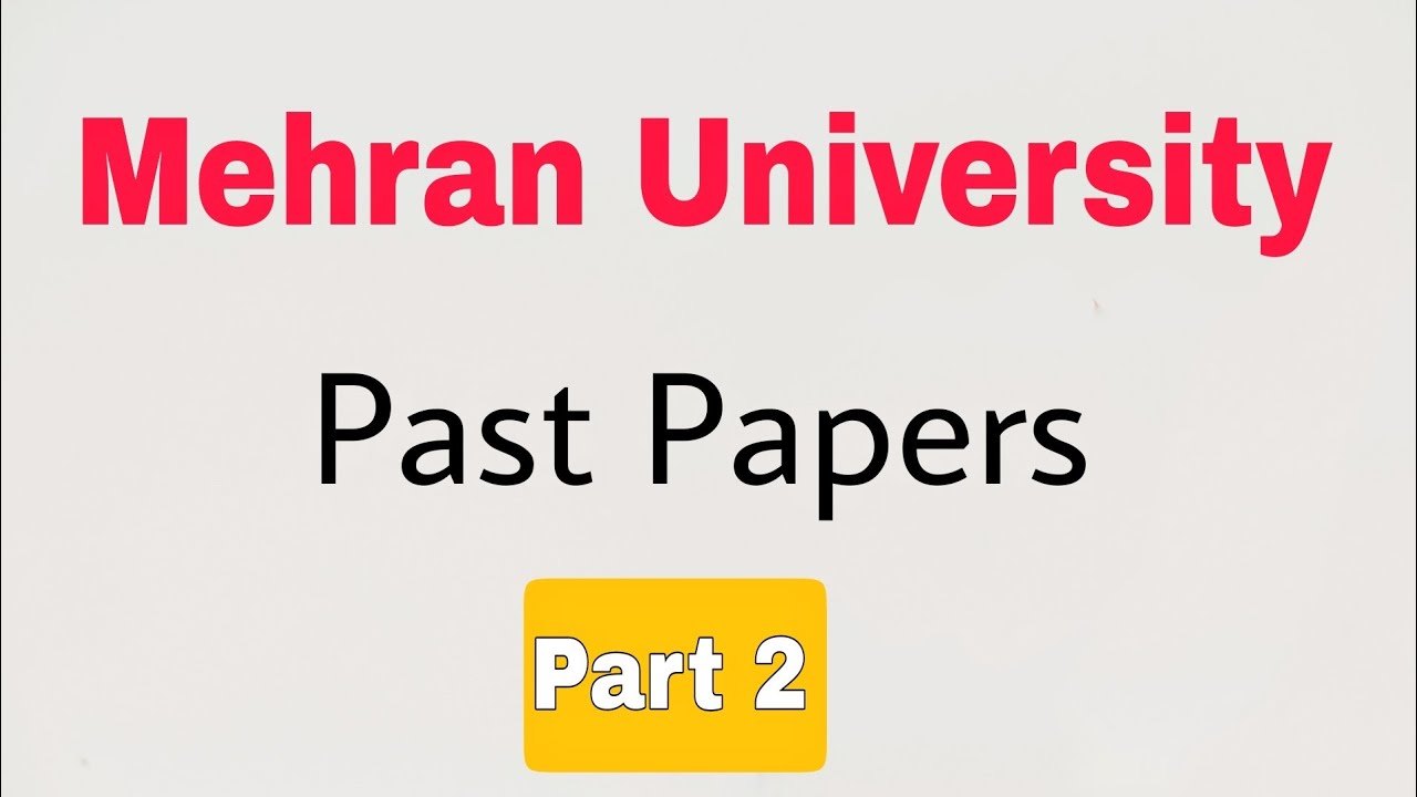 Mehran University Past Papers||Muet Entry Test Preparation