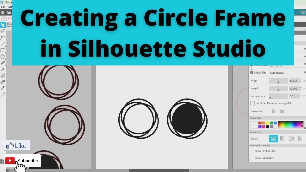 Создание круглой рамки в Silhouette Studio с помощью базовых инструментов