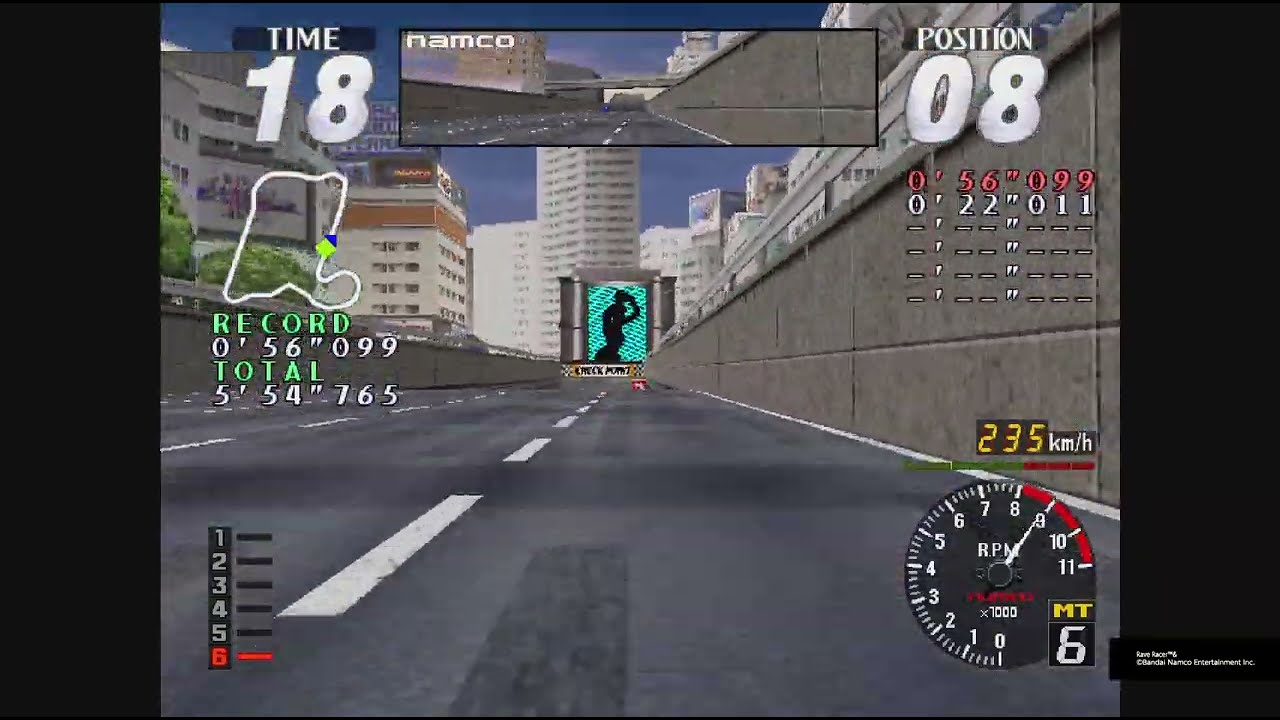 [アーケードアーカイブス2] レイブレーサー　レースモード 中級（City）1位
