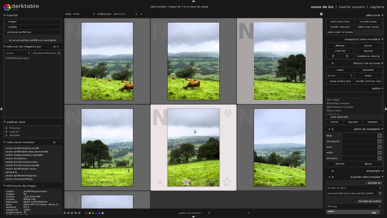 Crear panorámicas con Darktable y Hugin