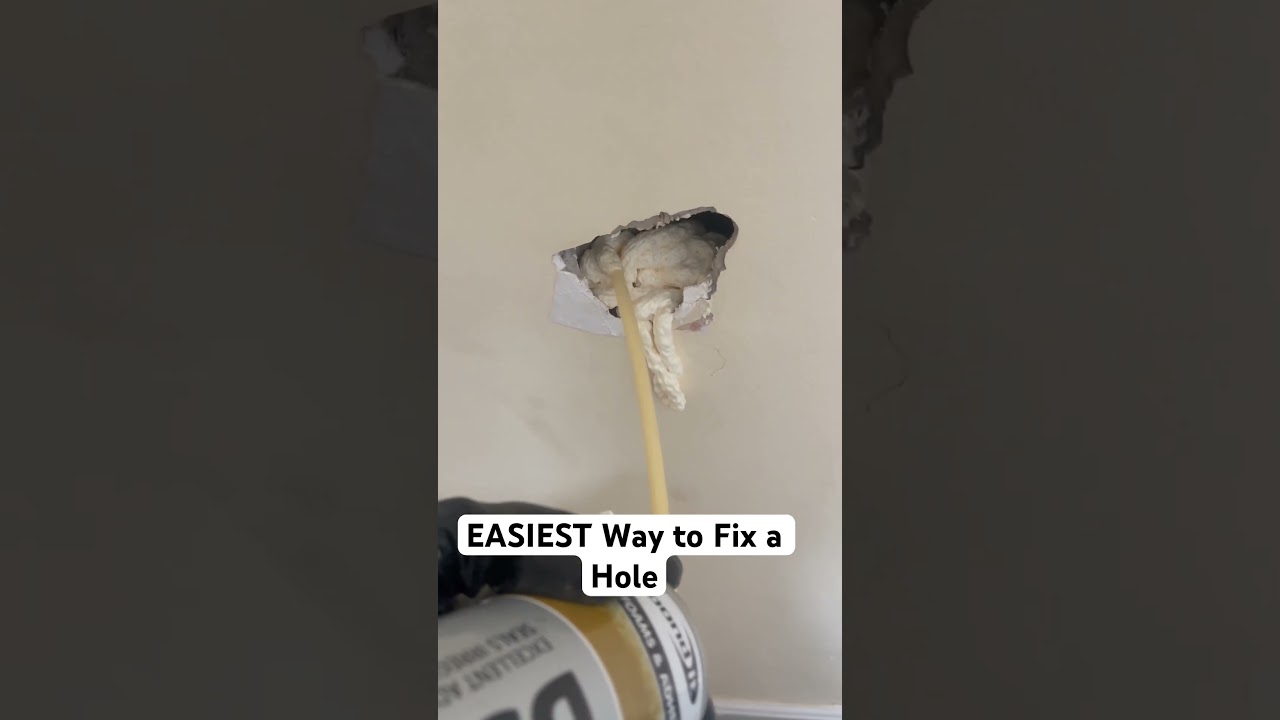 The EASIEST Way to Fix a Hole in Your Drywall - tips #diy #youtubeshorts #woodworking ##wall #holes