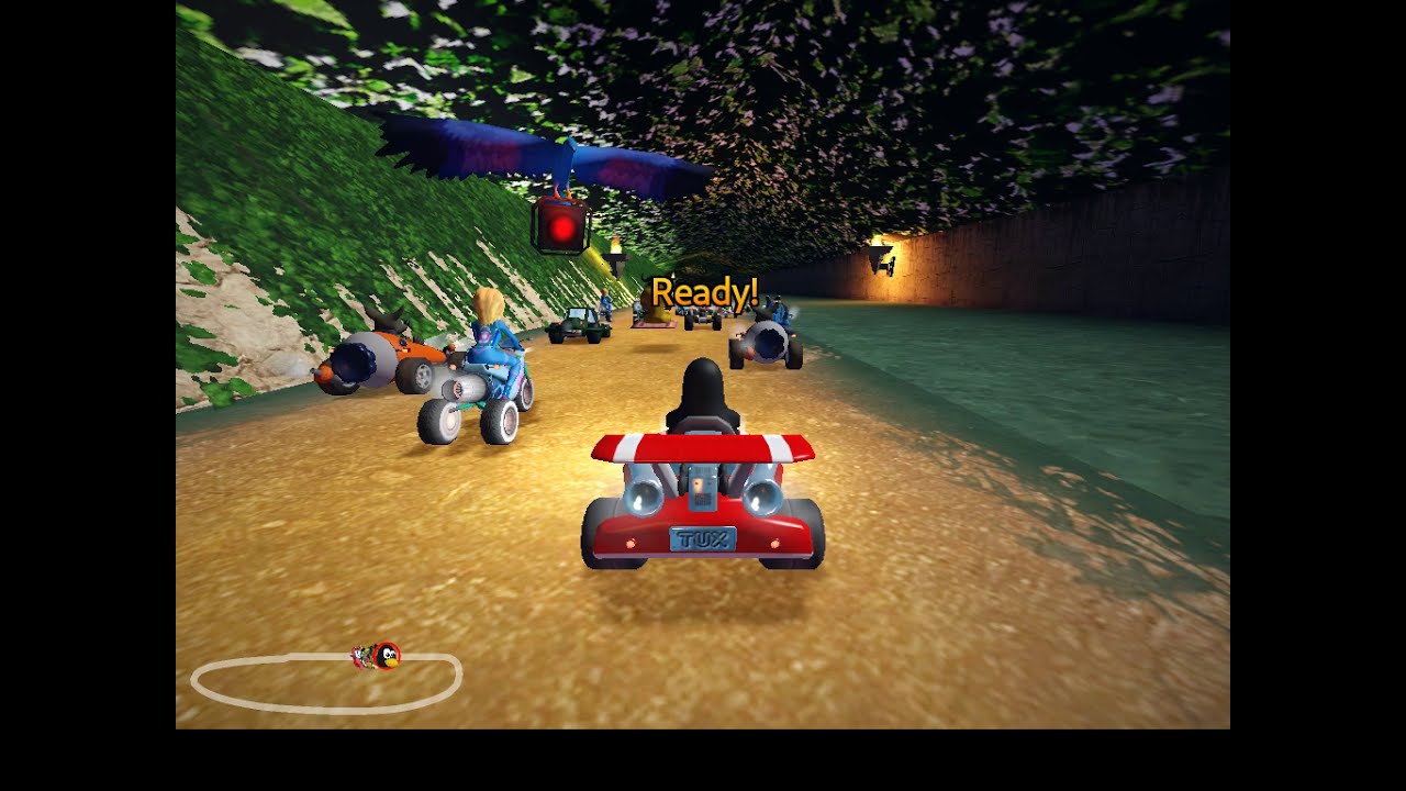 SuperTuxKart - Jungle Cave, 20 laps