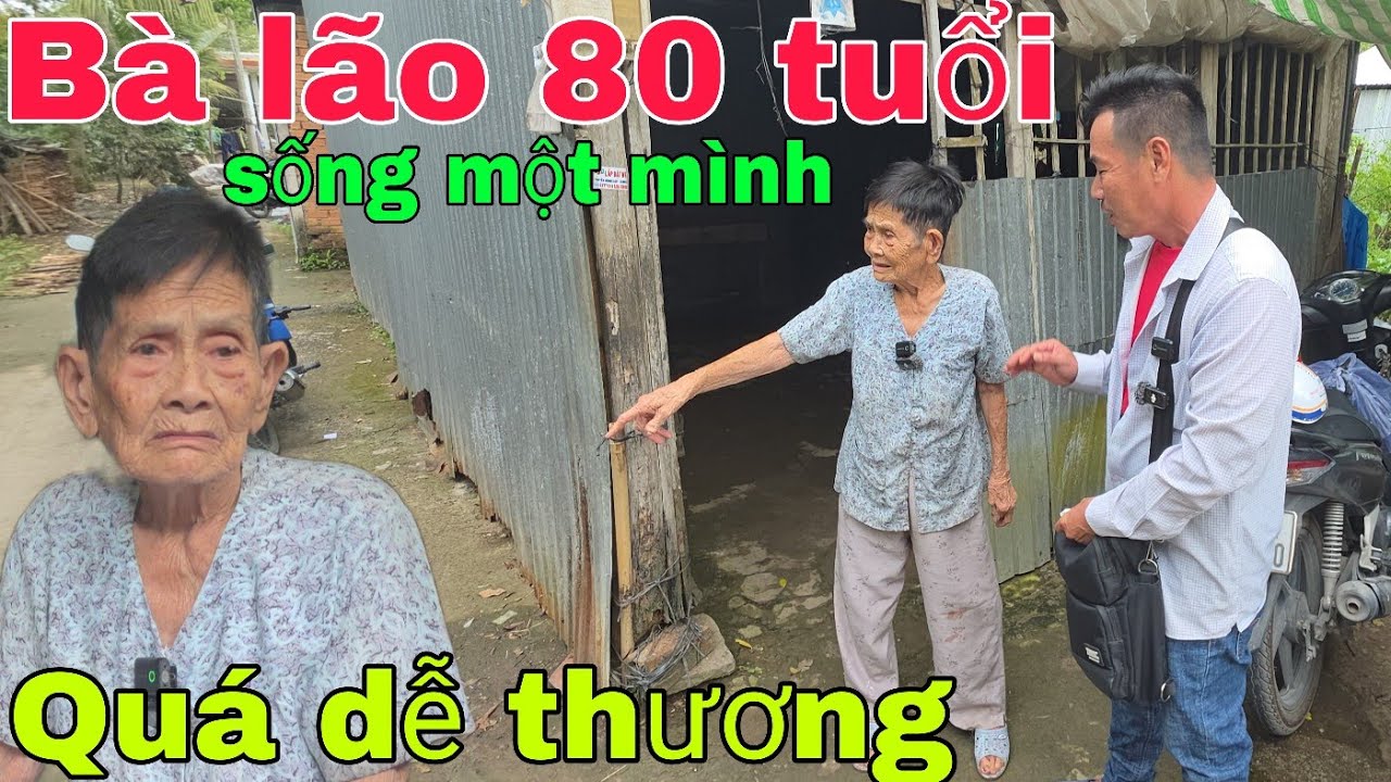 Bà lão 80 tuổi sống một mình trong căn nhà xiêu quẹo quá dễ thương .| Nghĩa Phước vlog 