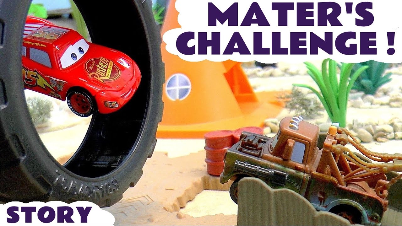 Cars Toys Lightning McQueen & Mater Fun Toy Challenge Story