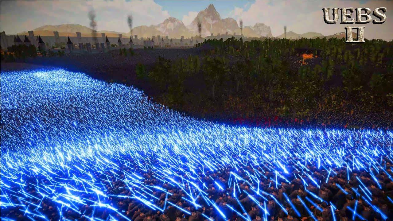 Lightsabers Clash: Jedi Warriors vs Axe Infantries | Ultimate Epic Battle Simulator 2 | UEBS 2