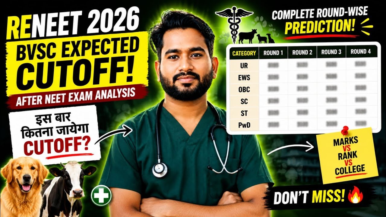 BVSc Expected Cutoff 2026 | RE-NEET BVSc EXPECTED CUTOFF / Veterinary Cutoff Analysis