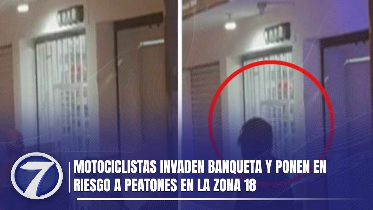 Motociclistas invaden banqueta y ponen en riesgo a peatones en la Zona 18