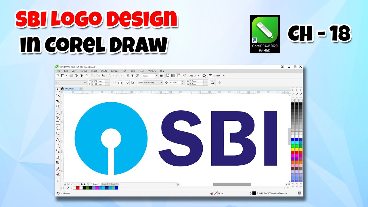 SBI Logo Design in CorelDraw - CorelDraw Full Course | Ch - 18