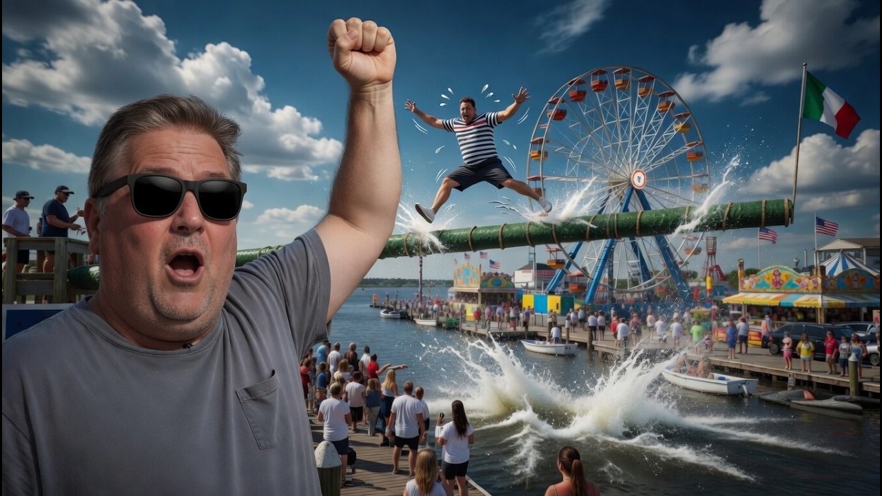 Gloucester Greasy Pole at St. Peter's Fiesta!