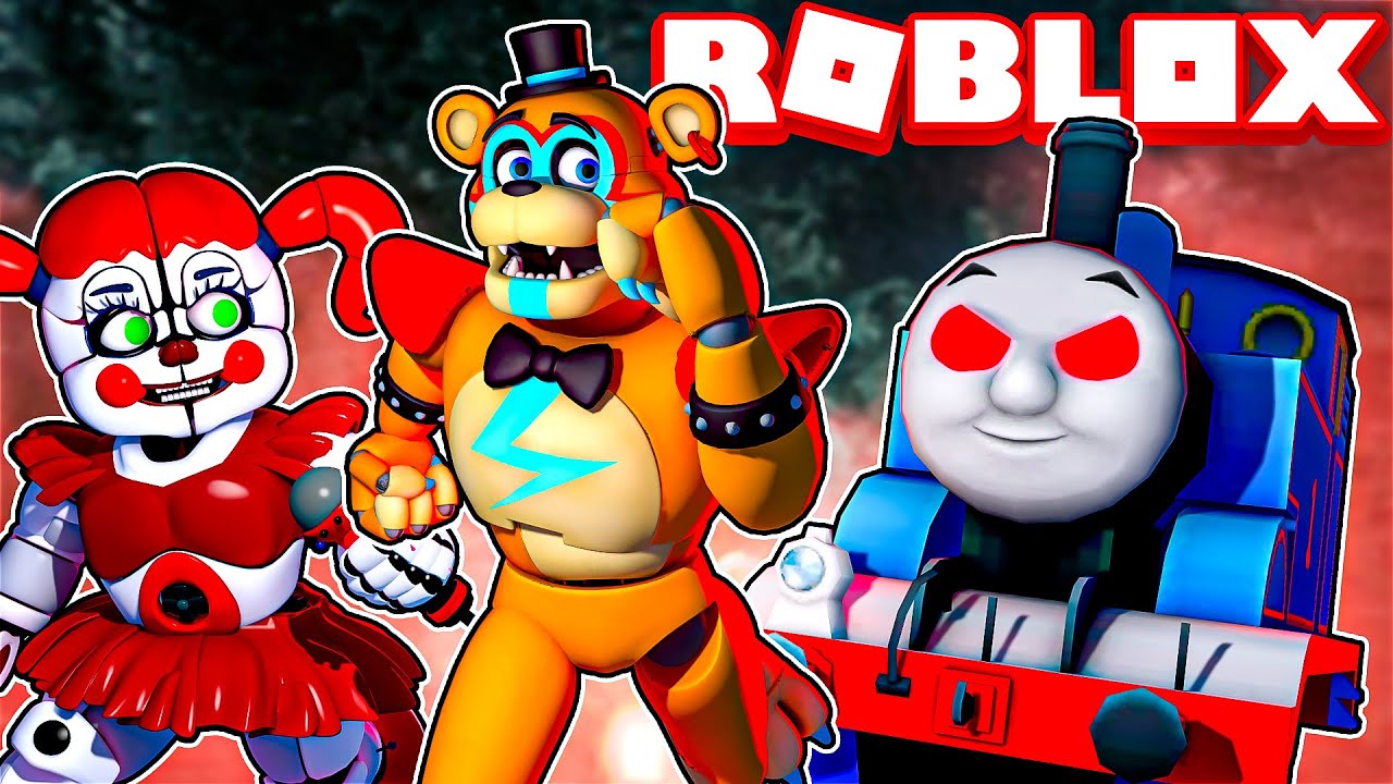 Thomas.EXE in ROBLOX Circus Baby and Glamrock Freddy Show