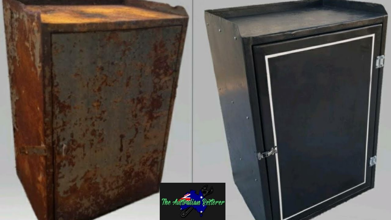Rusty steel cabinet restoration