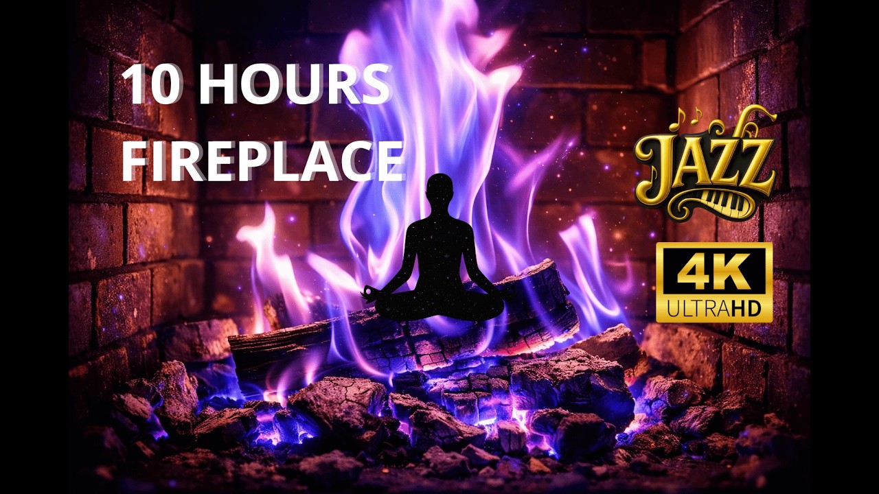 Relaxing Fireplace & Smooth Jazz - 4K UHD - Cheminée & JAZZ