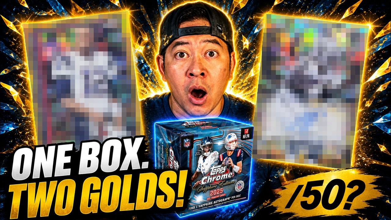 ДВЕ ОГРОМНЫЕ ЗОЛОТЫЕ КАРТЫ!? Вскрытие бокса 2025 Topps Chrome Football Sapphire за $3000+