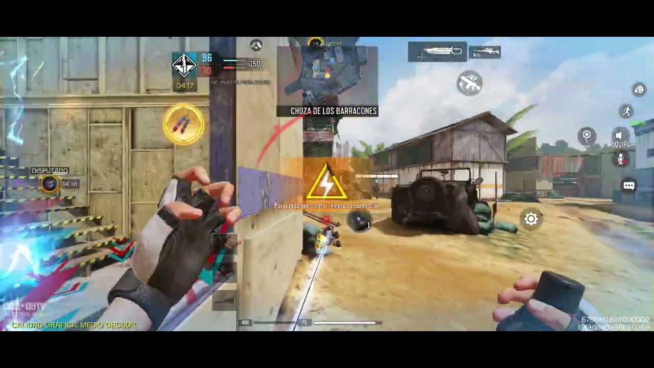 Probando el cuchillo de asalto