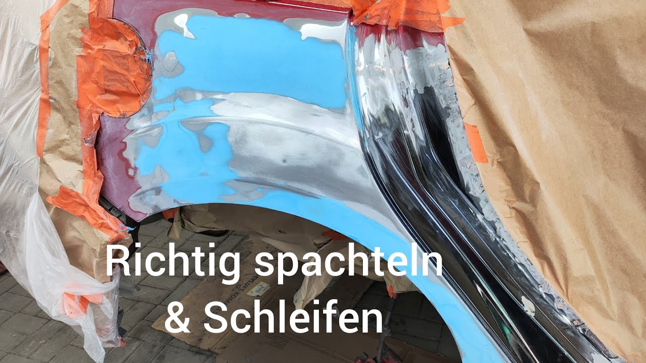 Seitenteil/ Kotflügel spachteln.   Focus MK3 wiederaufbau nach Totalschaden #4