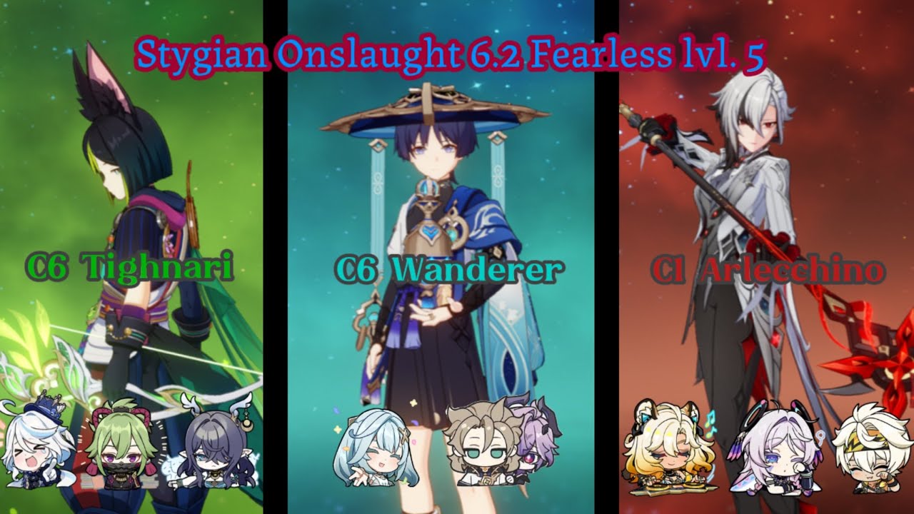 Stygian Onslaught 6.2 | C6 Tighnari & C6 Wanderer X C1 Durin & C1 Arlecchino | Genshin Impact
