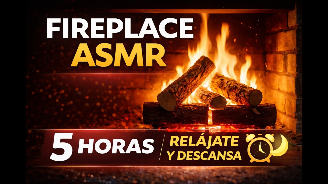 Sonido de Chimenea para Dormir 🔥 5 Horas (Fireplace ASMR Crackling Sounds)