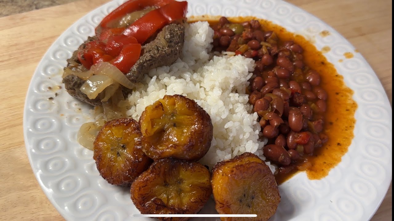 Let’s Cook My Husband’s Favorite Puerto Rican Meal | Rice, Red Beans, Bistec Encebollado, Plantains