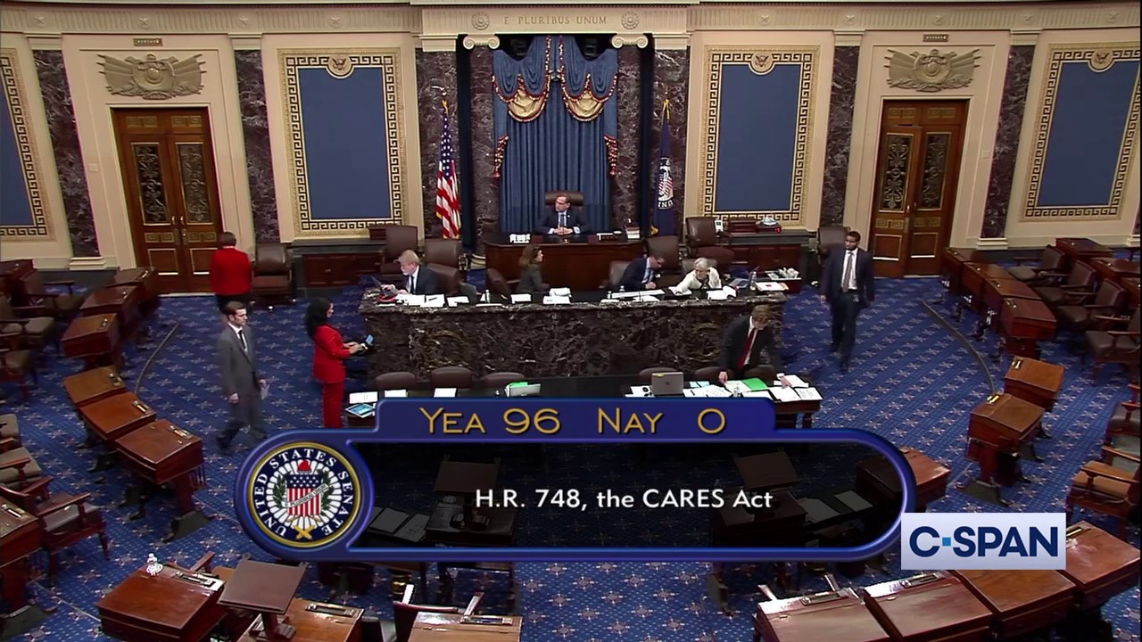 U.S. Senate PASSES $2 Trillion Coronavirus Economic Stimulus Bill