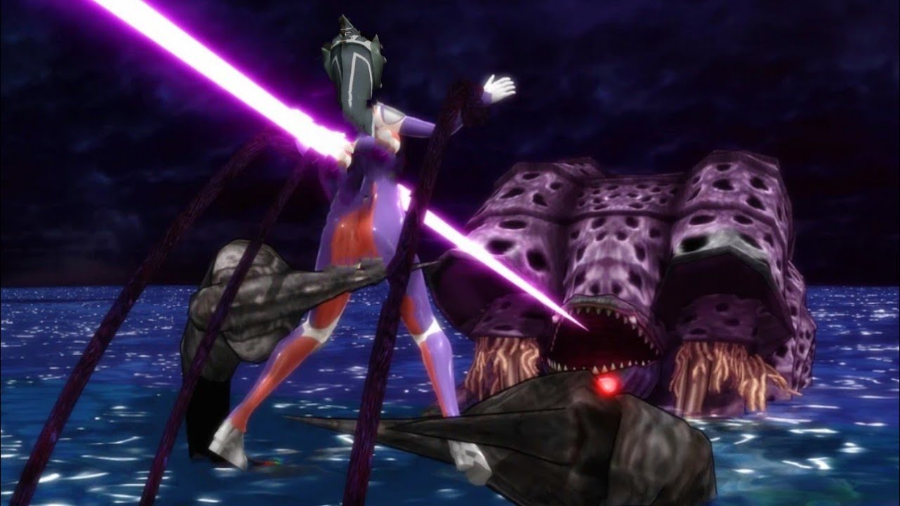 Ultraman Tiga vs GatanozoaウルトラマンSiêu nhân điện quang Tiga đối đầu vs 2 Quái vật