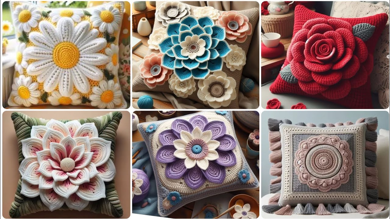 Beautiful Crochet Cushion Designs | Cozy& Artistic Home Decor #design # crochet #cushion