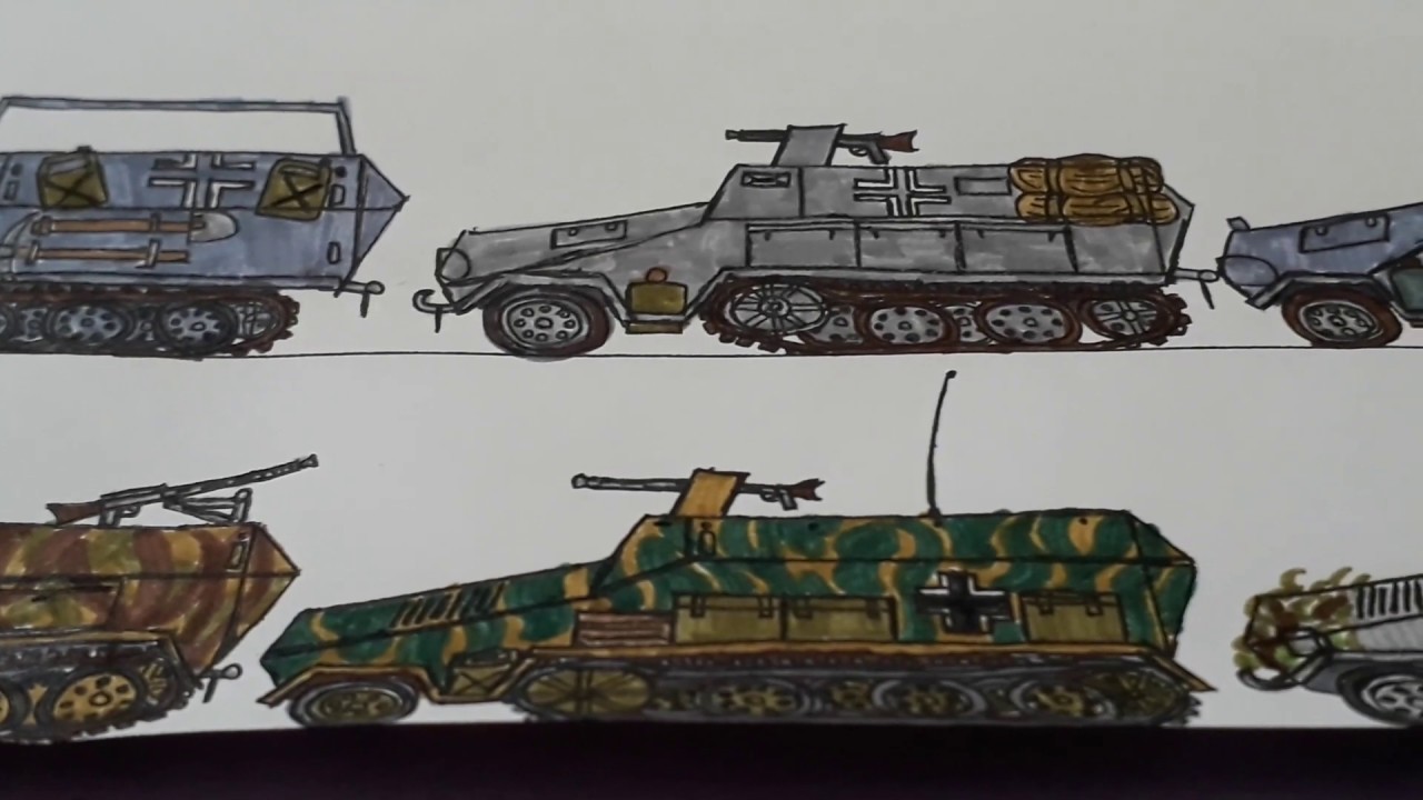 speed drawing German half tracks (Sd.Kfz)