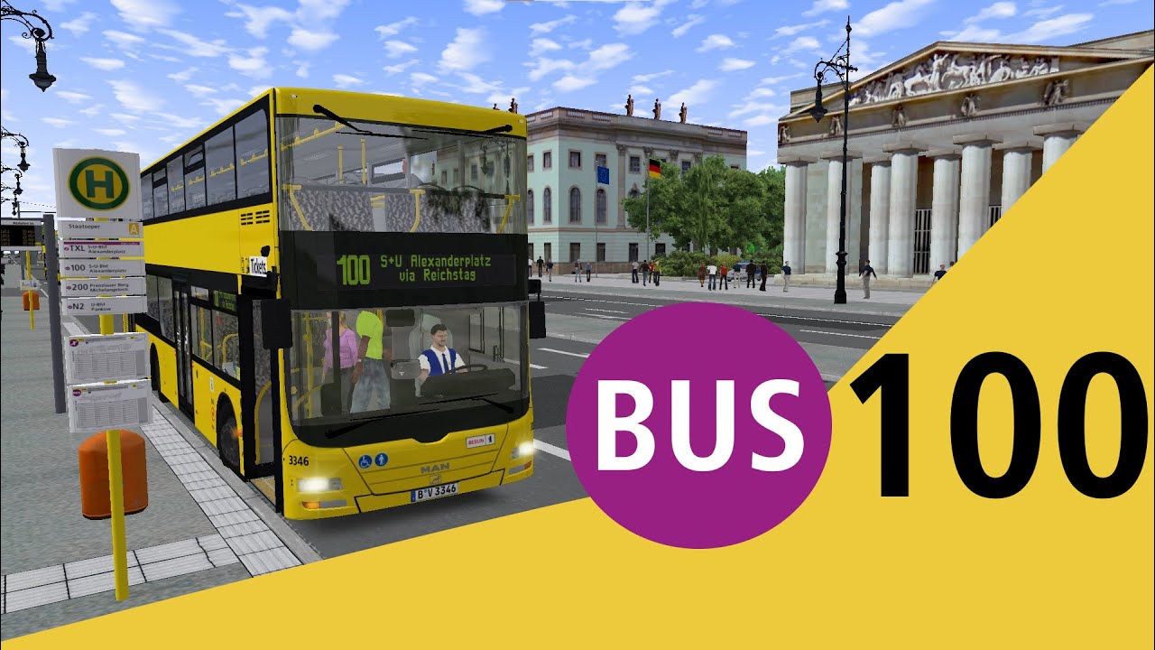 OMSI 2 - BVG Linie 100 - Mit ANSAGEN - vom Zoo zum Alex - Berlin Mitte - MAN DL08 - unkommentiert