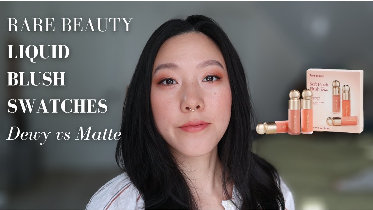 Rare Beauty Soft Pink Liquid Blush | Holiday Trio Swatches | New Dewy Shades