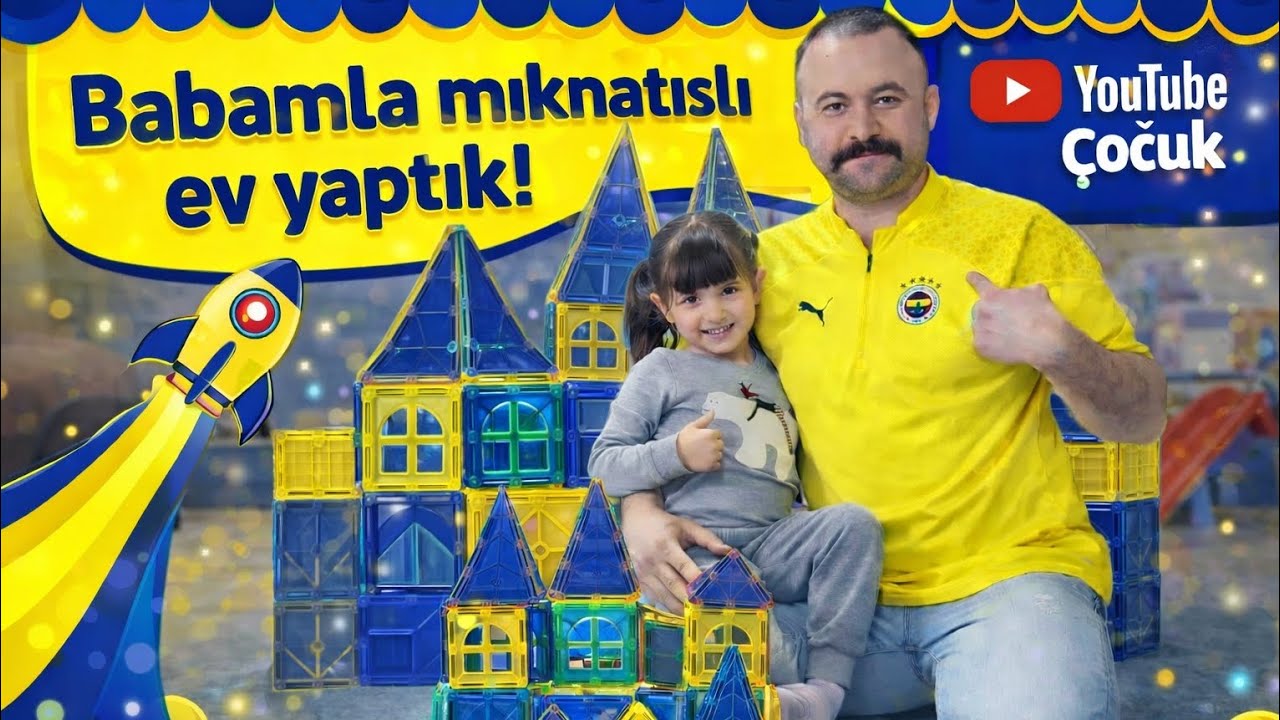 MIKNATISLI OYUNCAKLARLA EV YAPTIK😳🏛🏠