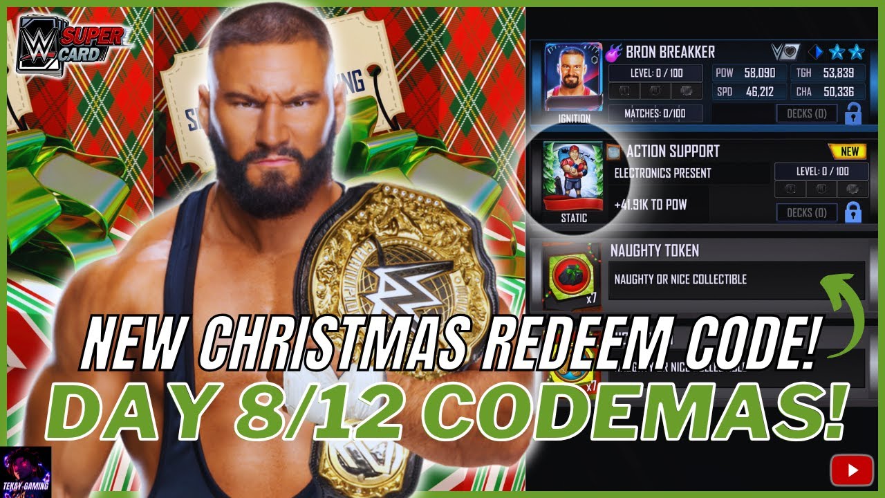 CRAZY NEW CHRISTMAS CODE! DAY 8/12 of CODE-MAS! WWE Supercard 