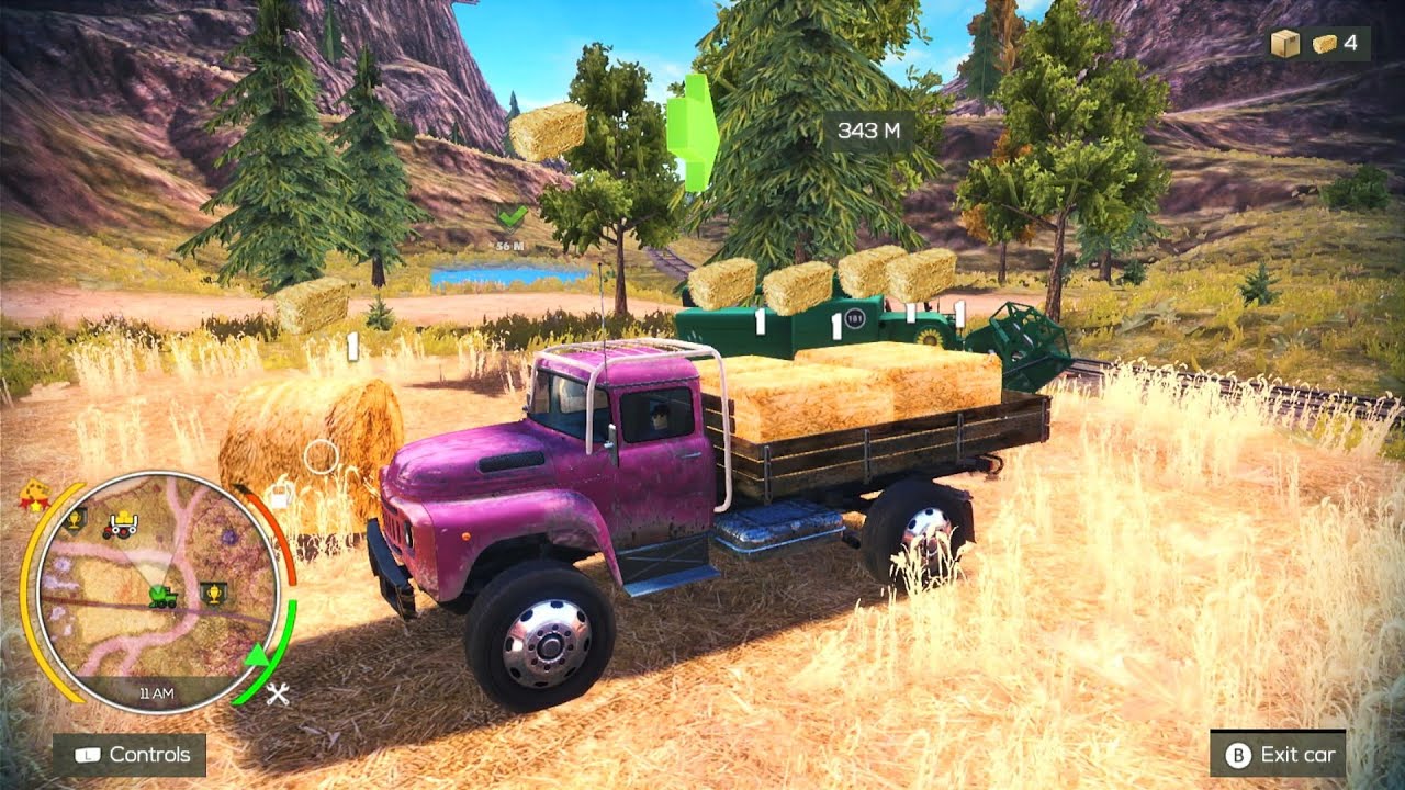 Harvester Loads Bale On Russian Truck | Off The Road Unleashed Nintendo Switch Gameplay HD