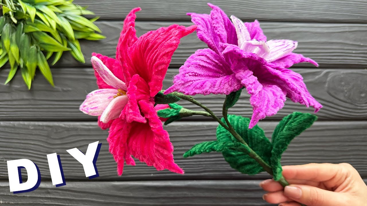DIY Craft Ideas! How to Make Flower from Chenille Stems Pipe Cleaner Flowers Ideas