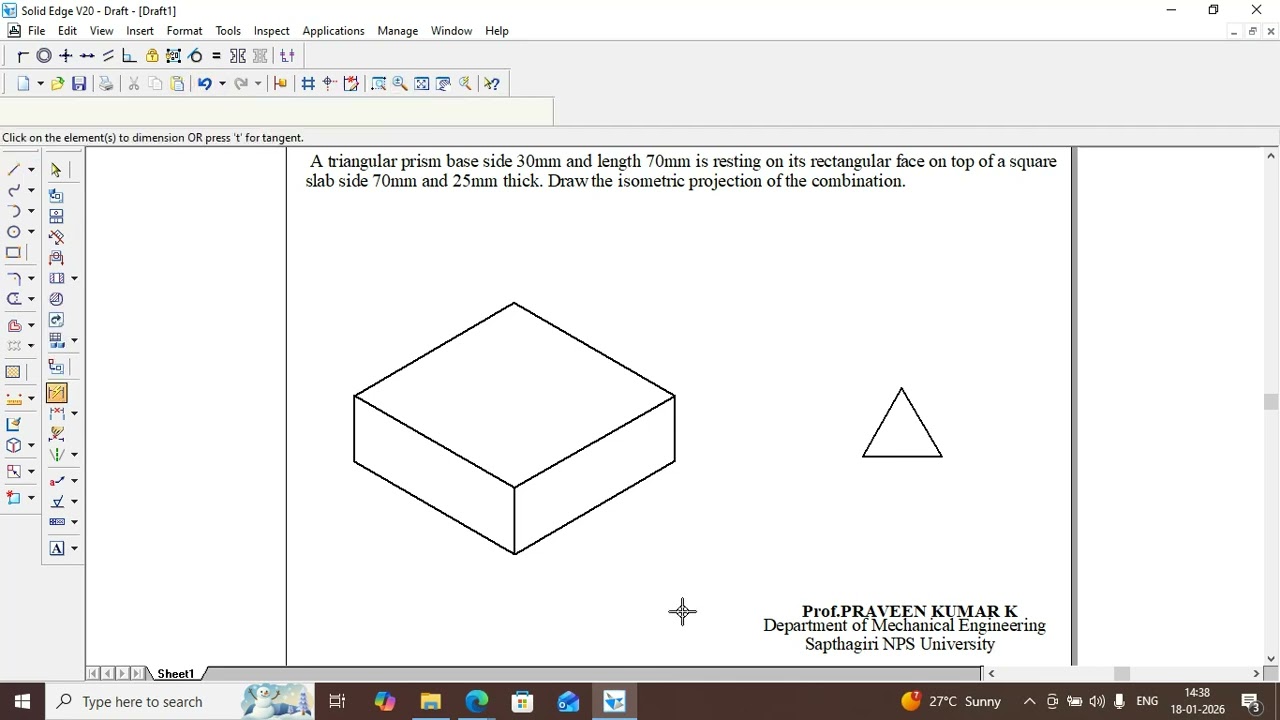 ISOMETRIC PROJECTION:PROBLEM-6