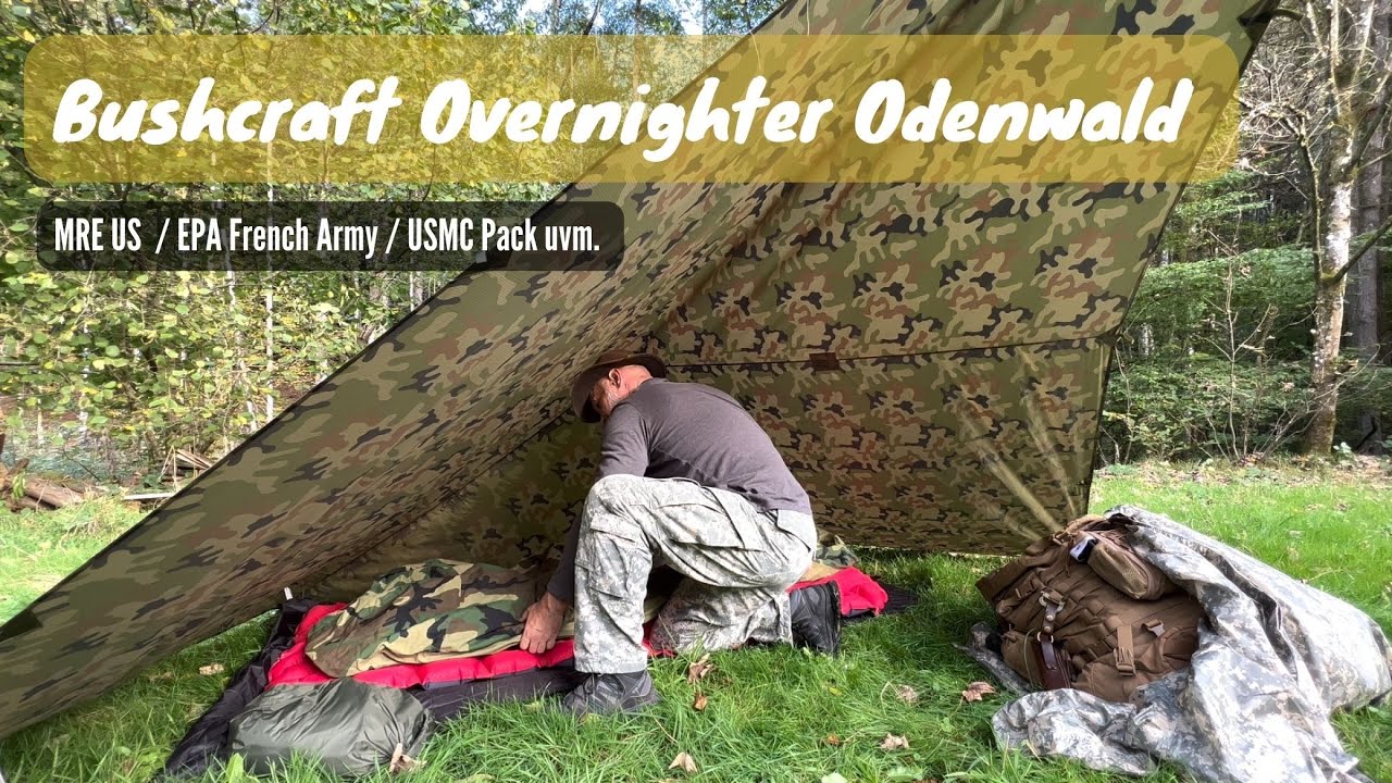 Overnighter Odenwald / US MRE & Franz. EPA / USMC Pack / Fazit etc. #bushcraft #bushcraftgear