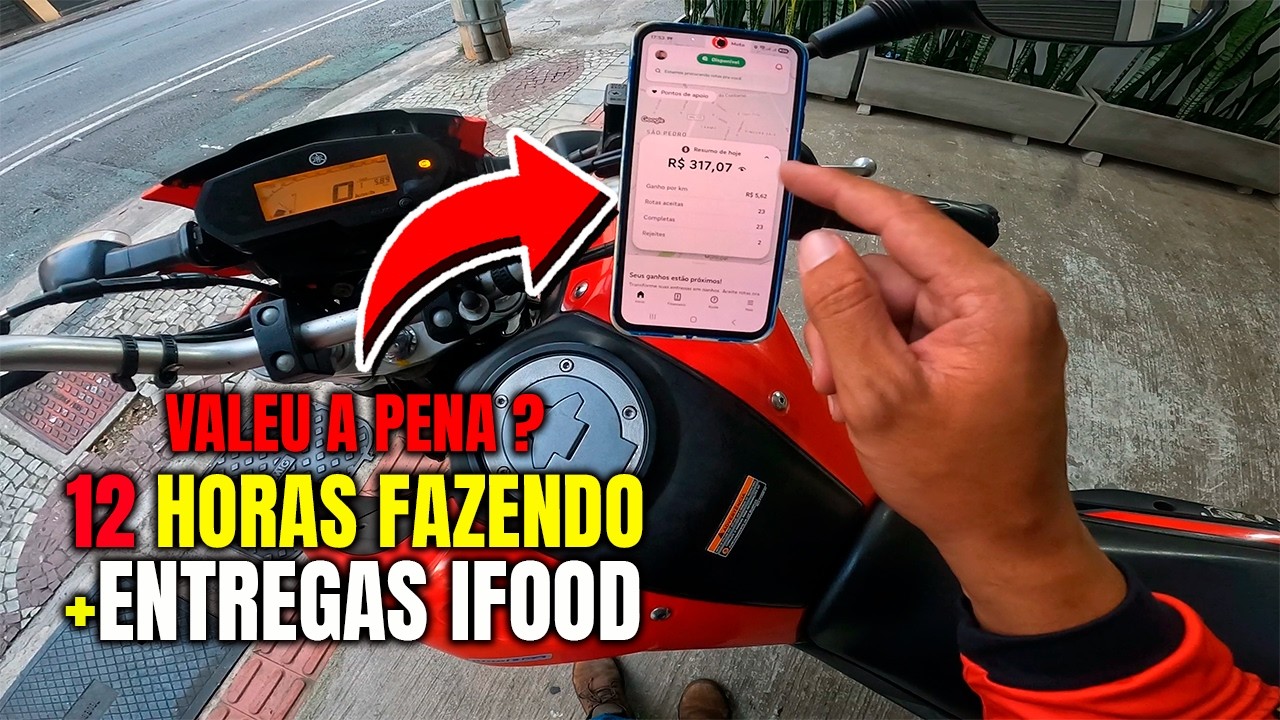 12 HORAS FAZENDO IFOOD ENTREGADOR + ENTREGAS  VALE A PENA ?