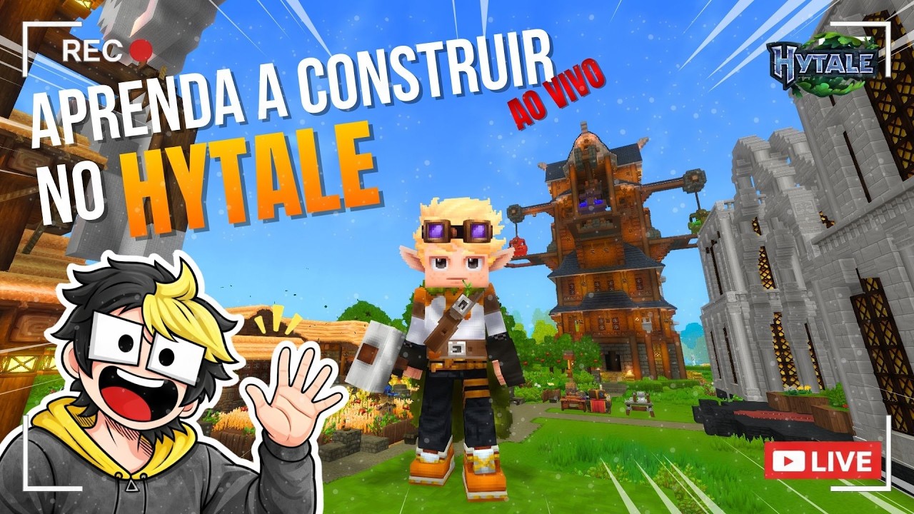 🔴 AO VIVO - Aprenda a Construir no HYTALE - Dicas e Técnicas