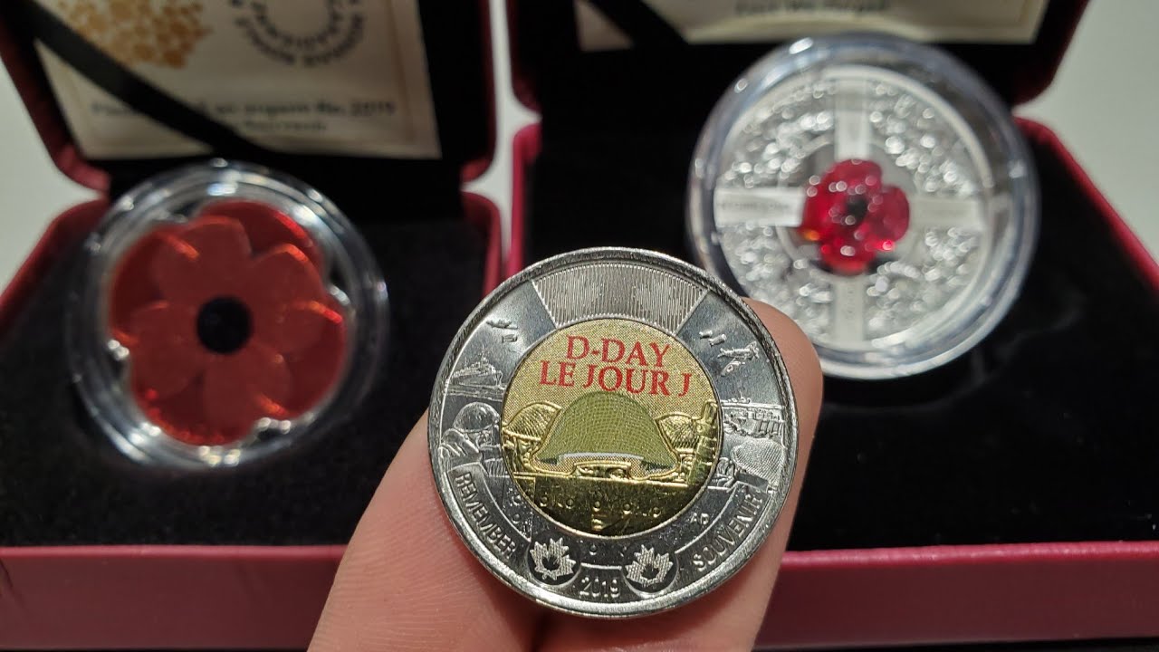 75th Ann. D-DAY Toonie Coin Exchange + New Murano Glass & POPPY Shaped Coins