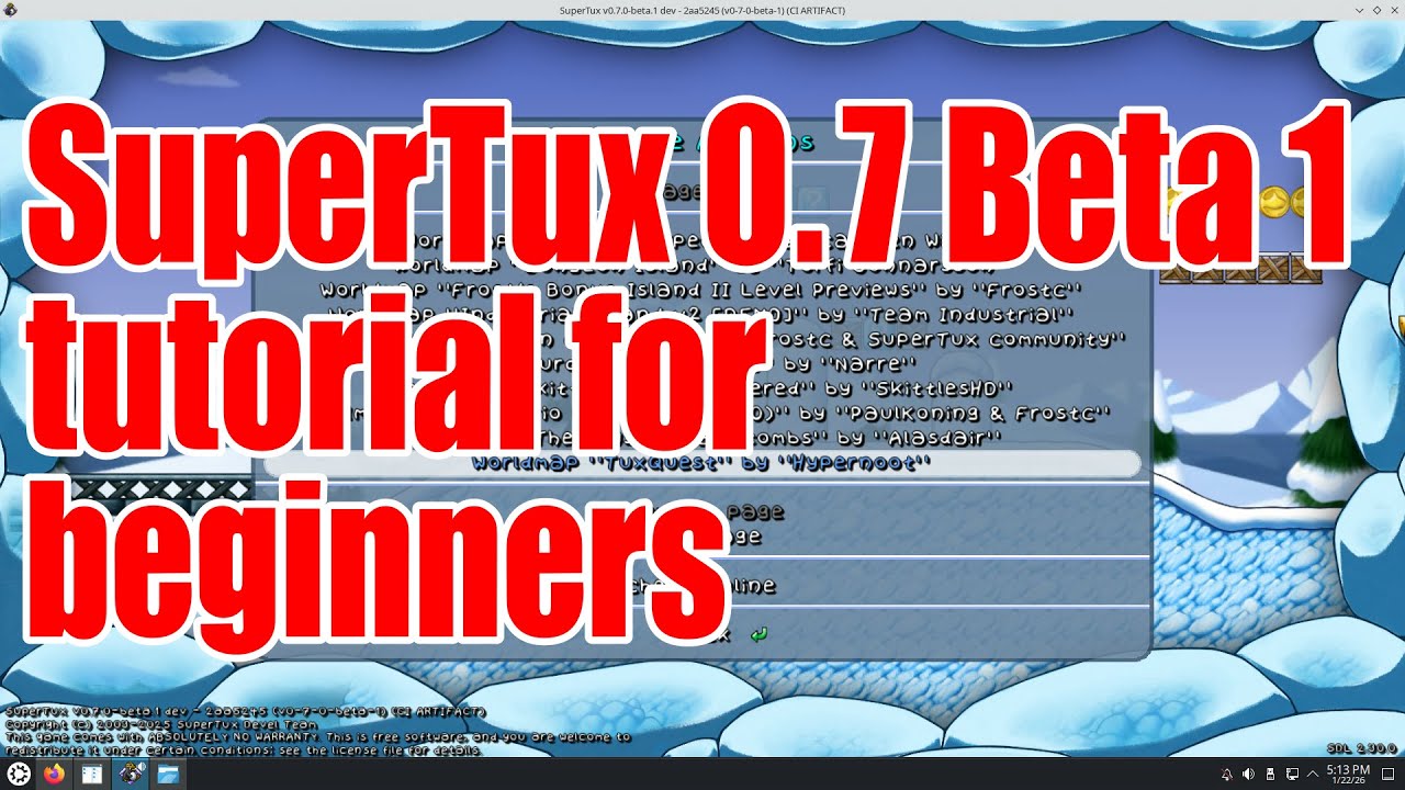 SuperTux 0.7 Beta 1 tutorial for beginners - January 2026 - 4f999b3d