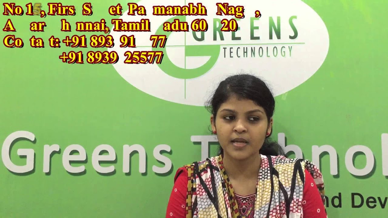 Greens Technology, Adyar - Monica - Linux - Students testimonial