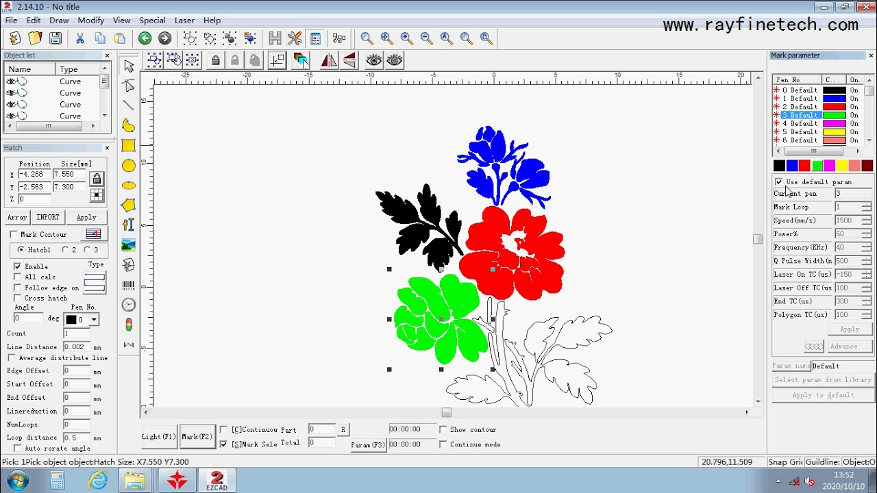 how to set parameter for color marking by mopa m7 30w fiber laser