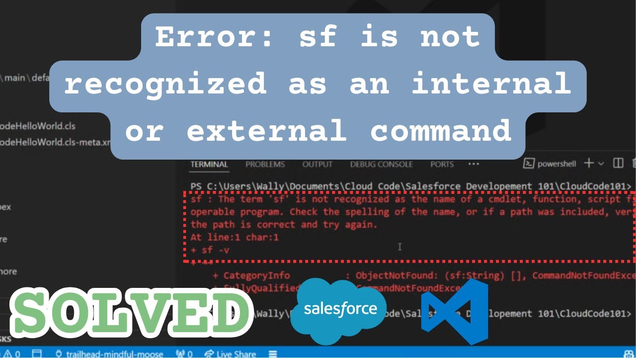 sf is not recognized as an internal or external command | Salesforce CLI