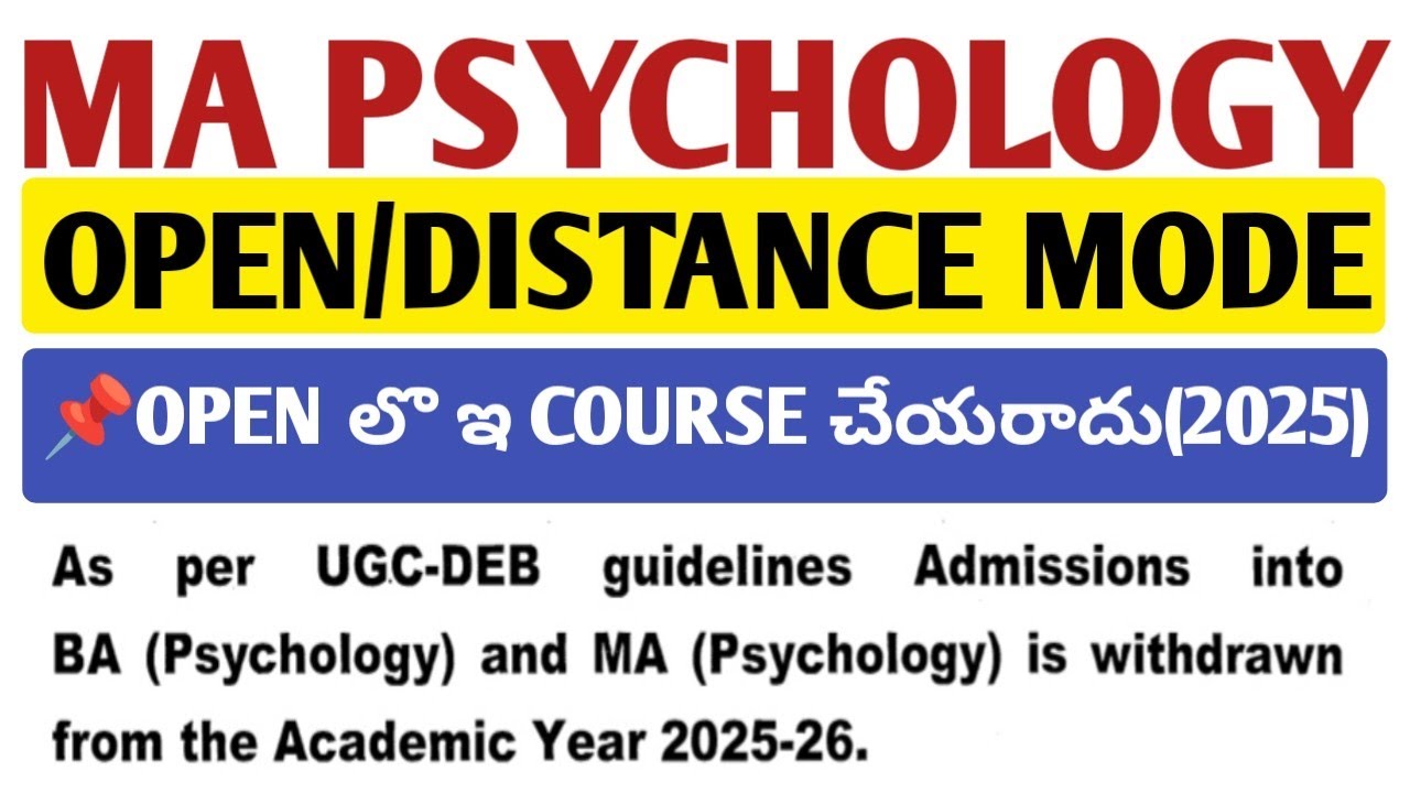 MA Psychology Admission Process in DR BR Ambedkar Open University@StudentUpdates247 