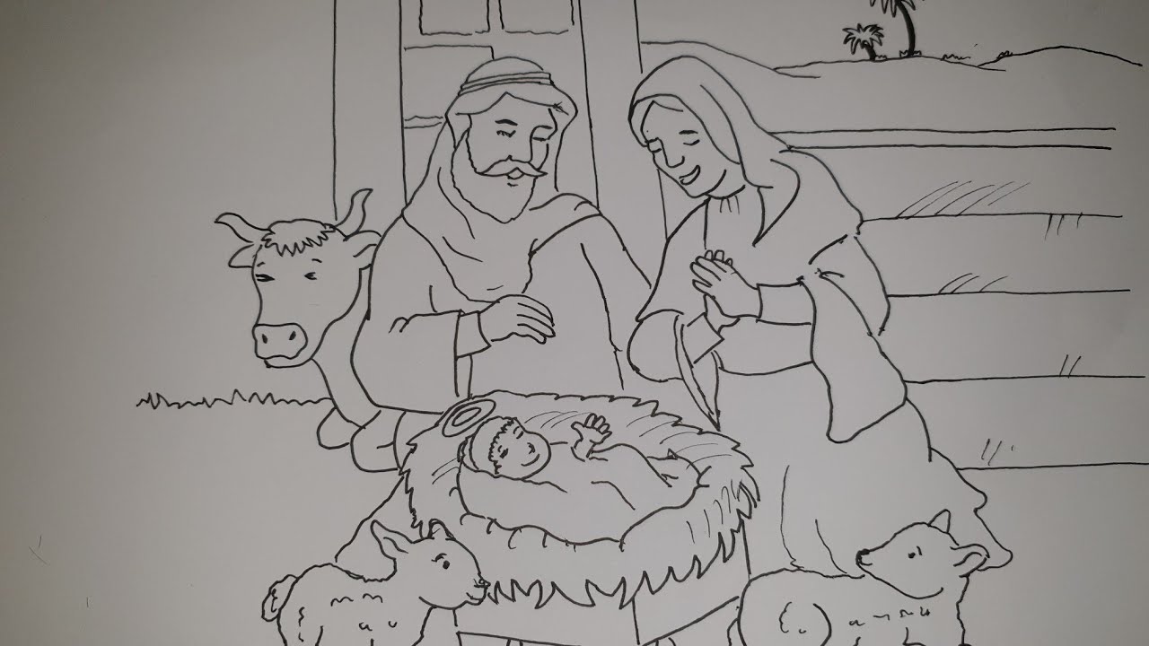 Kako nacrtati rodjenje Isusa Hrista/How to draw the birth of Jesus Christ