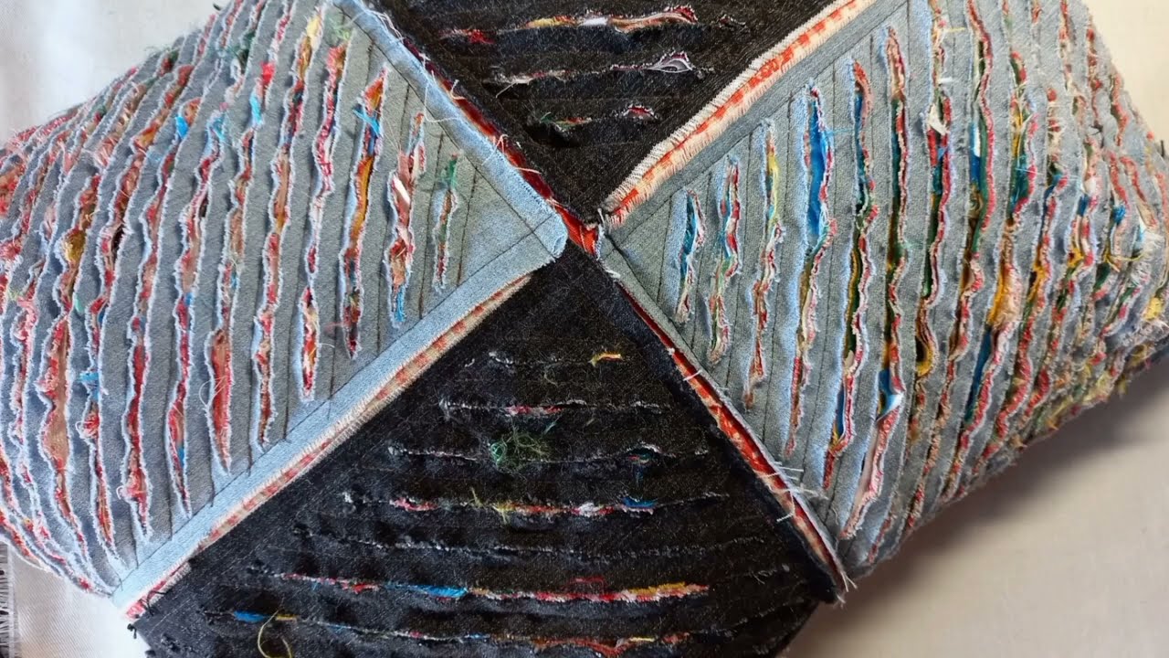 New life for old things.Patchwork, chenille. Jeans ideas.Cuttings into action.