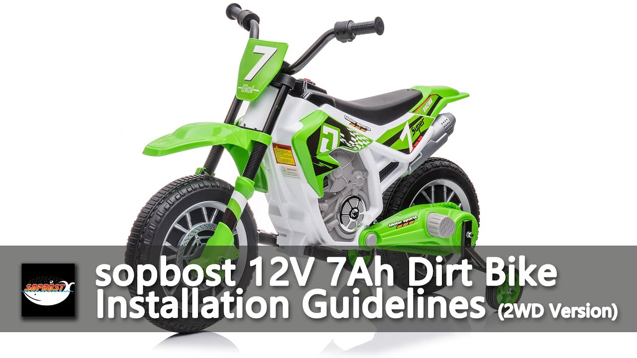 Sopbost 12V 7Ah Electric Dirt Bike Motorcycle Installation Guidelines