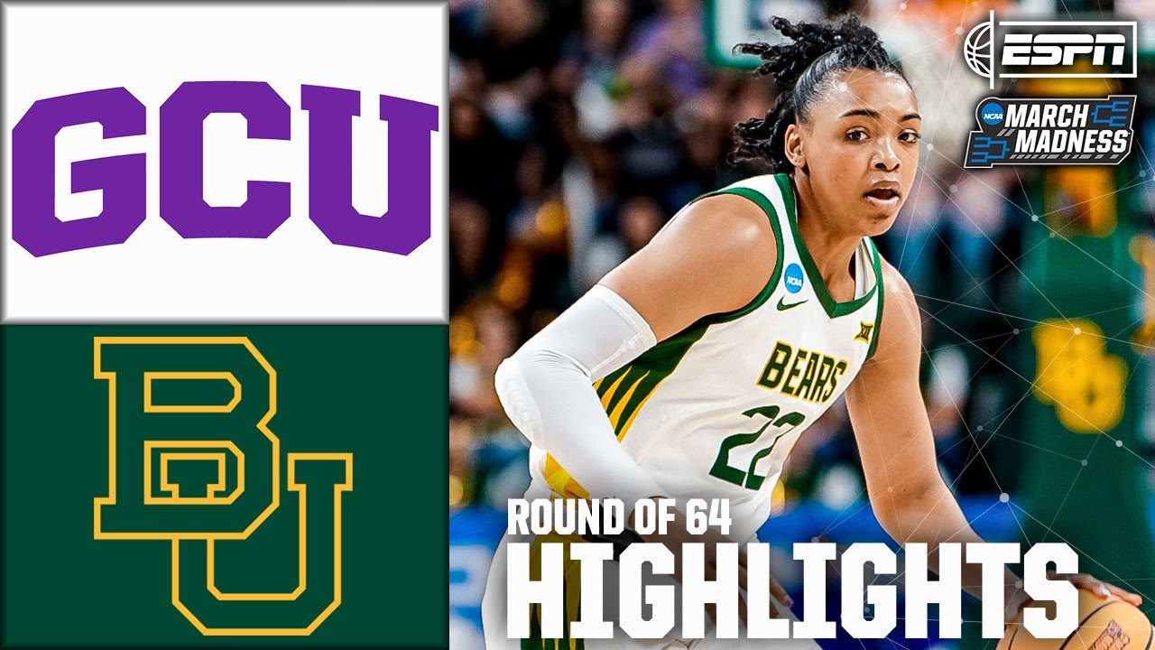 Round of 64: Grand Canyon Lopes vs. Baylor Bears | Women's NCAA Tournament | Full Game Highlights