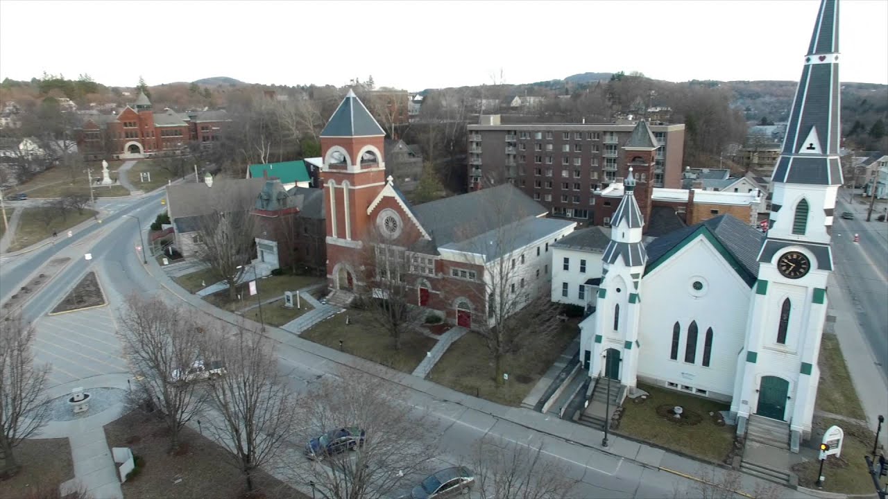 Flying the quadcopter over the gazebo in Barre VT
