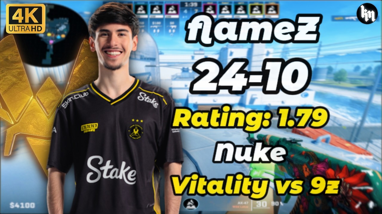 flameZ (24-10) Vitality vs 9z (Nuke) BLAST Open Rotterdam 2026 #cs2 #vitality #flamez