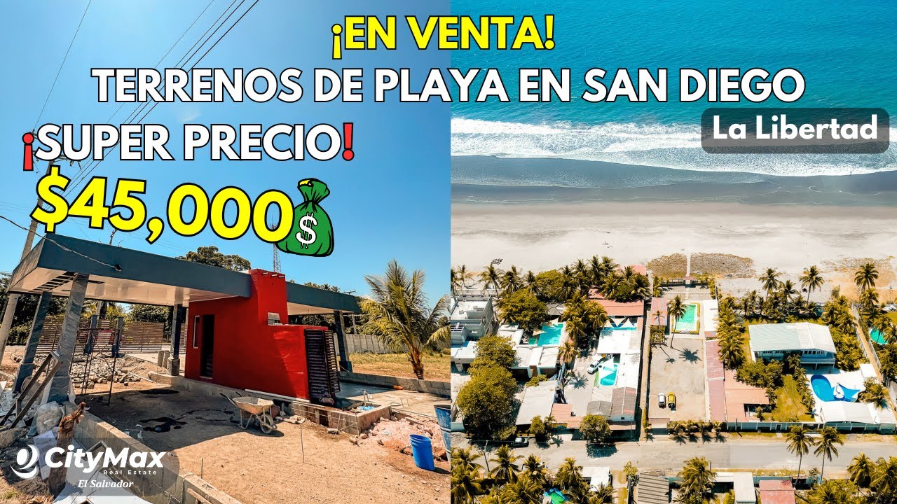 SOLO $45,000😲 TERRENOS DE PLAYA en VENTA a ESTRENAR en La Libertad, EL SALVADOR #elsalvador
