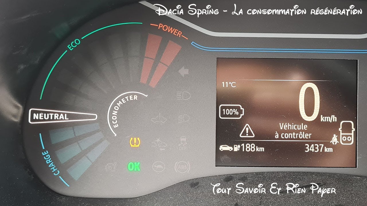 Dacia Spring - La Consommation Régénération